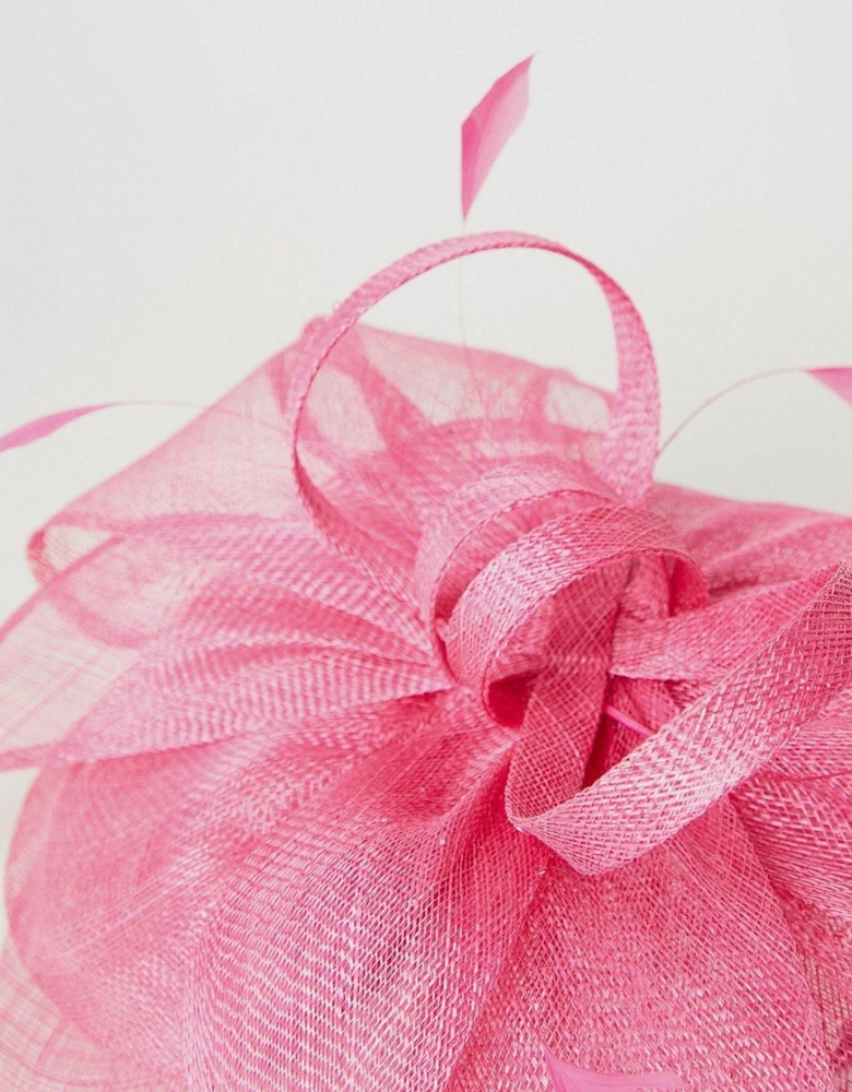 Bow And Feather Flat Fascinator