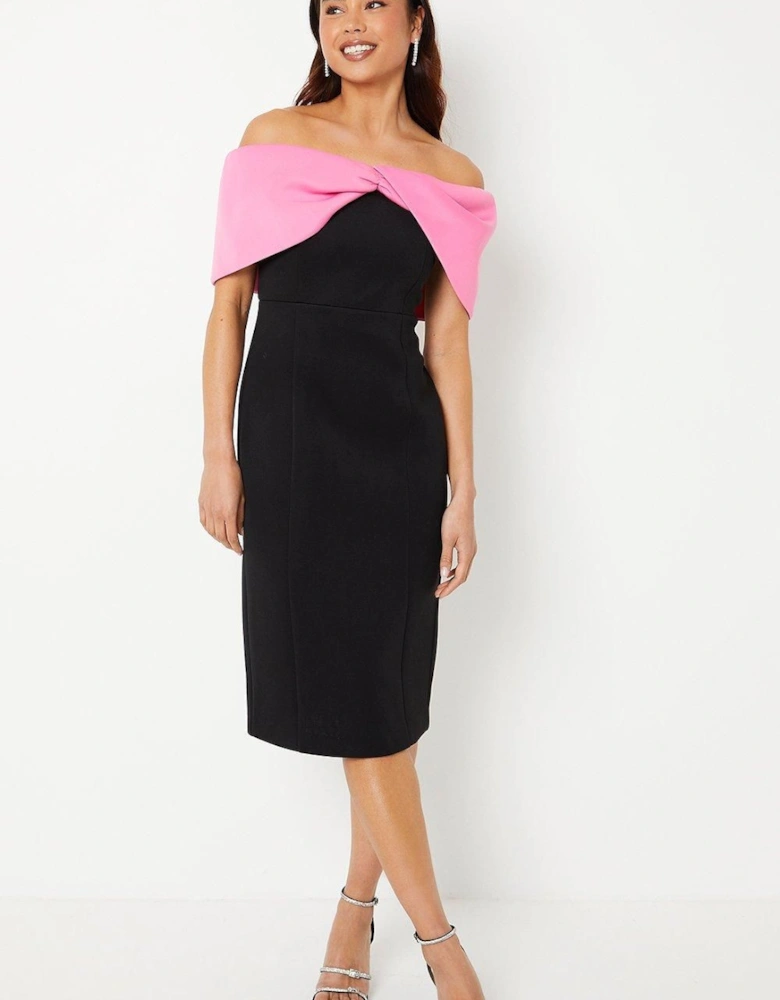 Petite Bardot Scuba Midi Dress