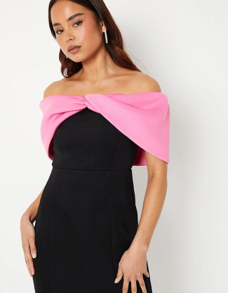 Petite Bardot Scuba Midi Dress