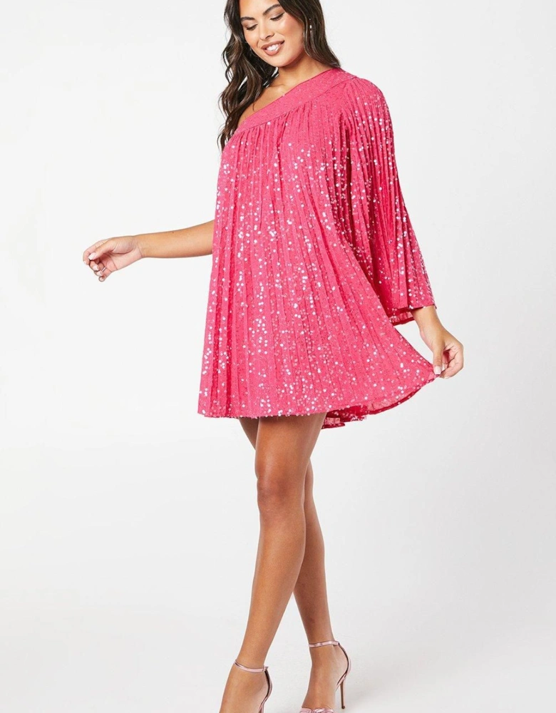 Party Sequin One Shoulder Mini Dress