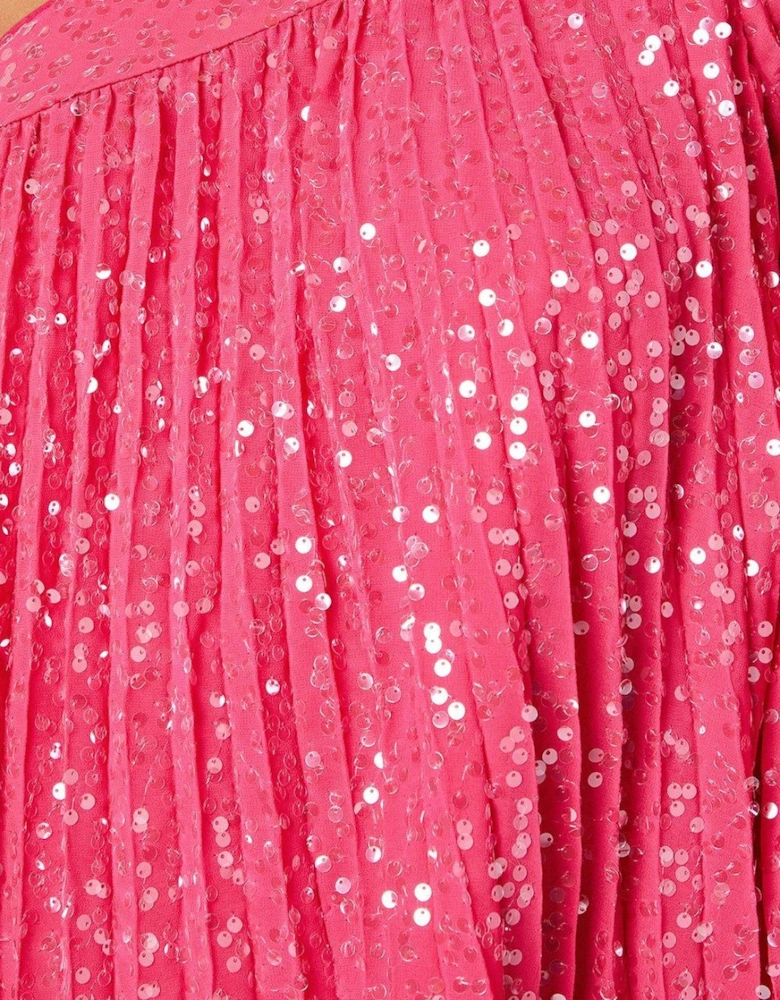 Party Sequin One Shoulder Mini Dress