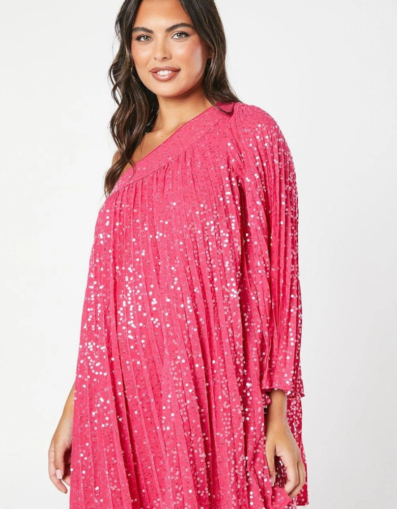 Party Sequin One Shoulder Mini Dress