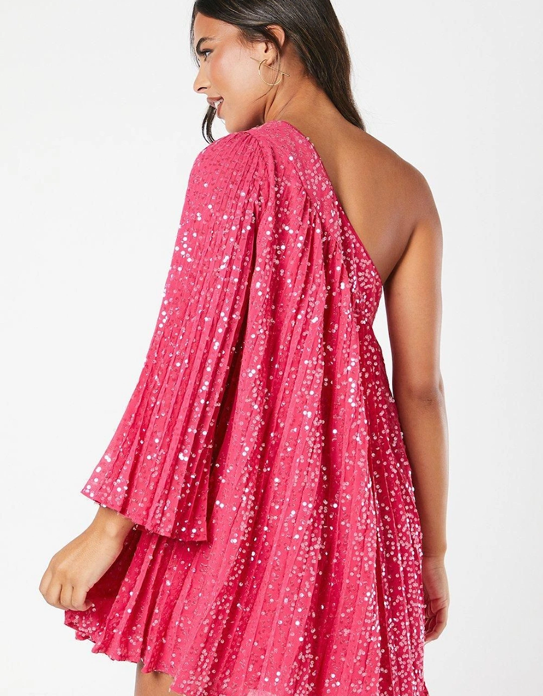 Party Sequin One Shoulder Mini Dress