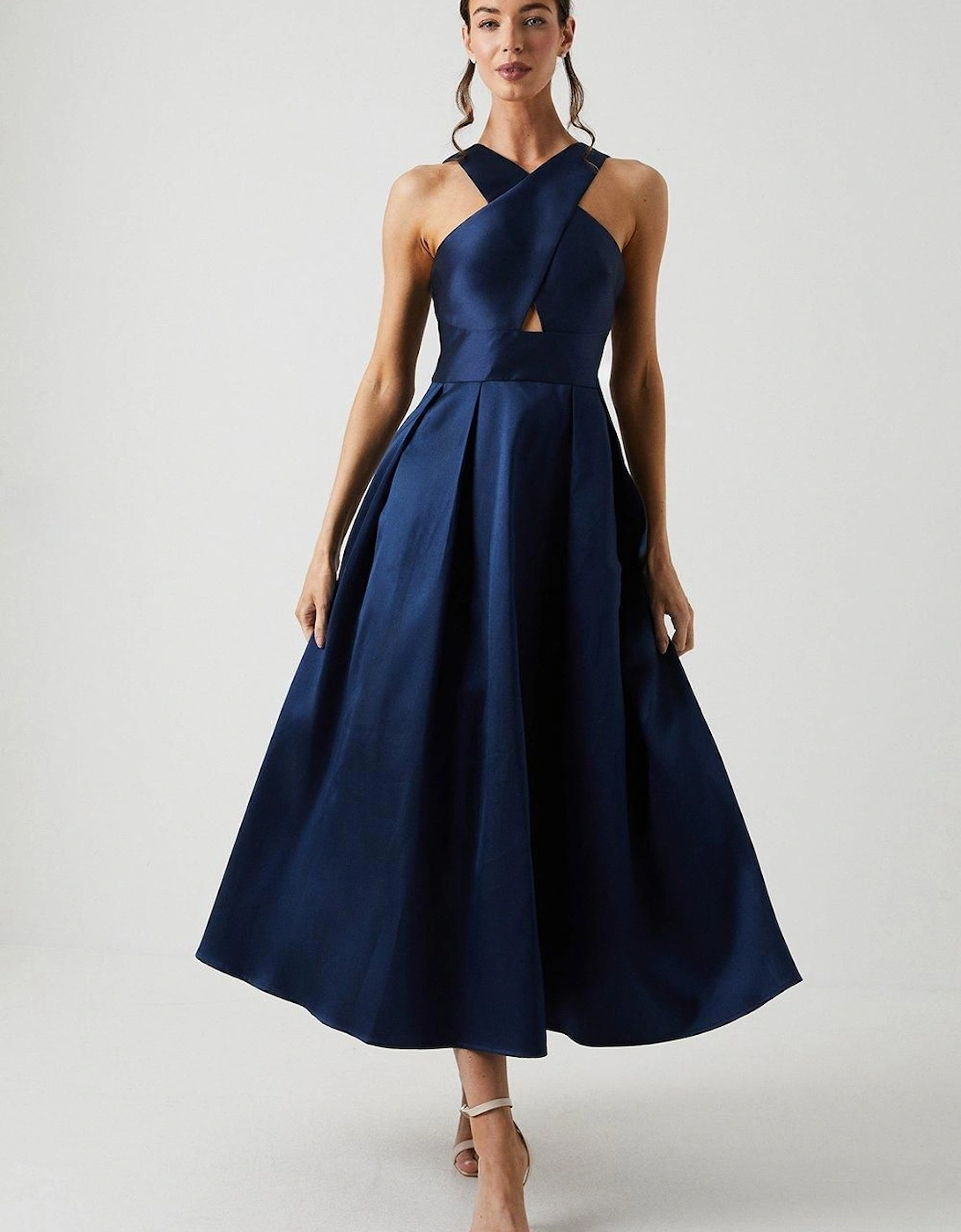 Cross Neck Twill Bridesmaid Dress, 6 of 5