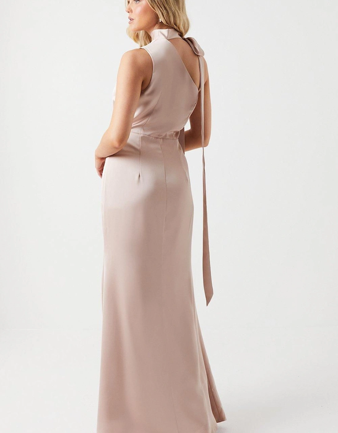 Overskirt Satin Bridesmaid Maxi Dress