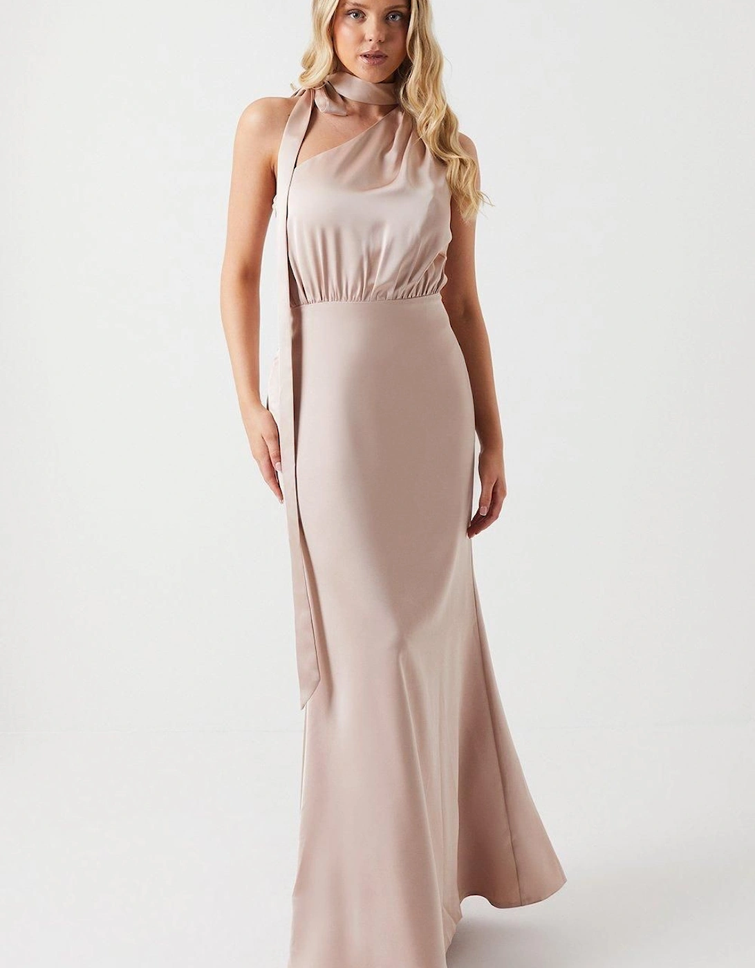 Overskirt Satin Bridesmaid Maxi Dress, 6 of 5