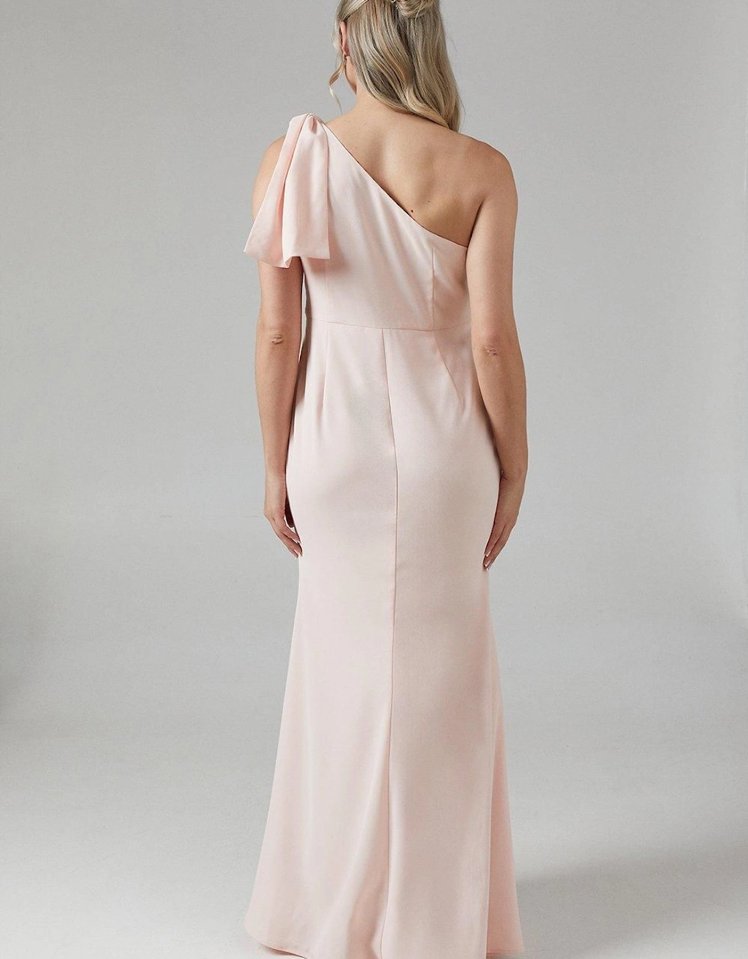 Maternity Bow One Shoulder Bridesmaid Maxi Dress