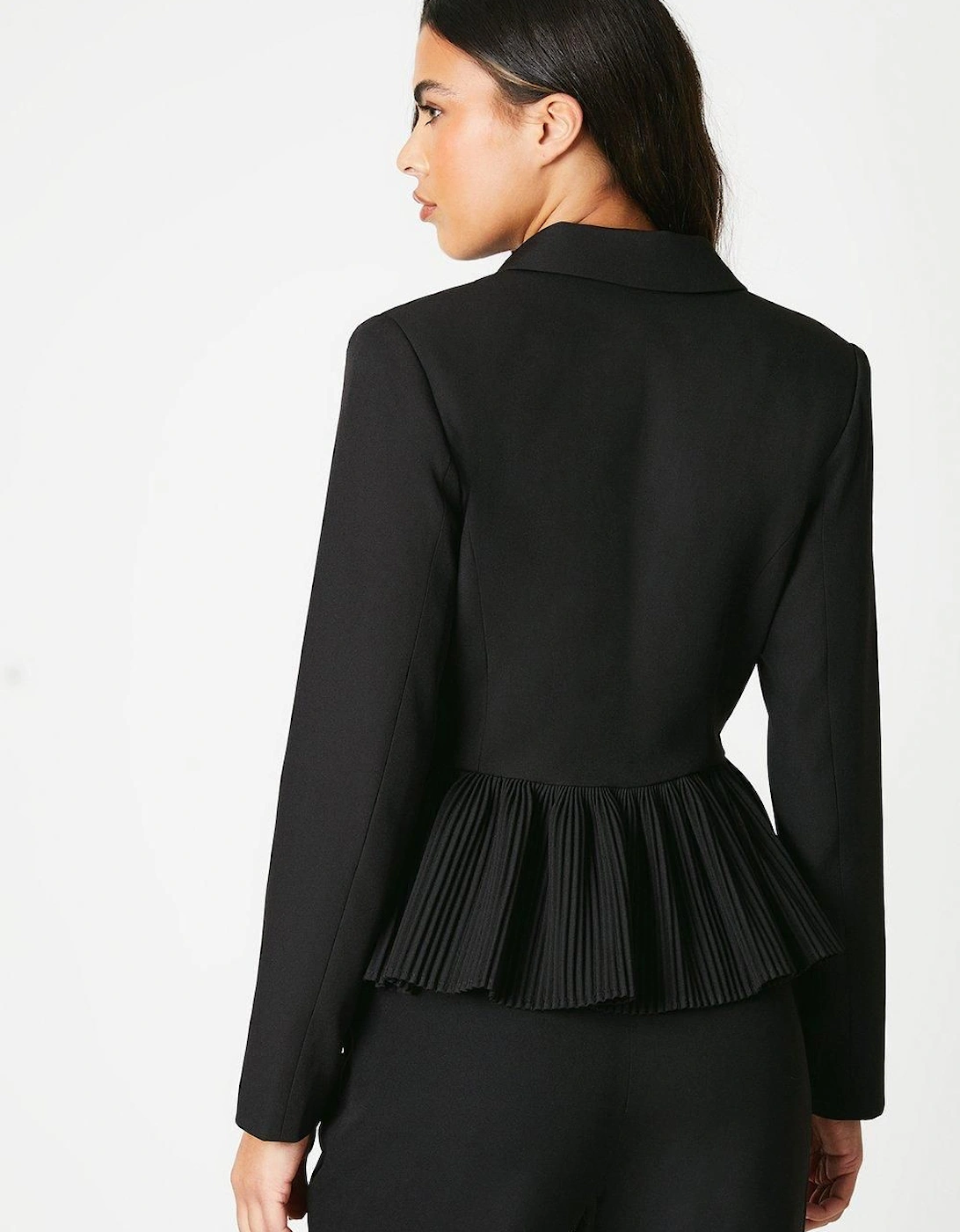 Pleated Peplum Tailored Blazer