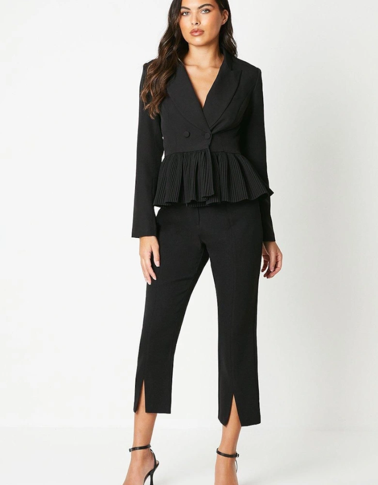 Pleated Peplum Tailored Blazer