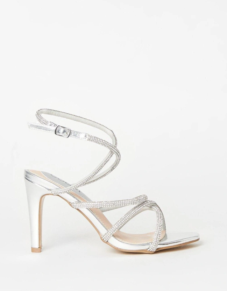 Toni Diamante Cross Strap High Stiletto Heel Sandals