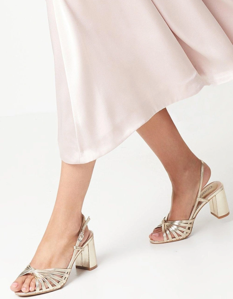 Trixie Lattice Detail Slingback High Block Heeled Sandals