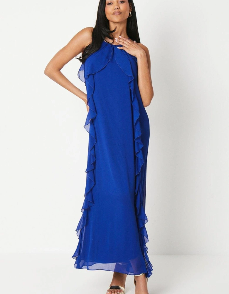 Ruffle Chiffon Light Weight Maxi Dress