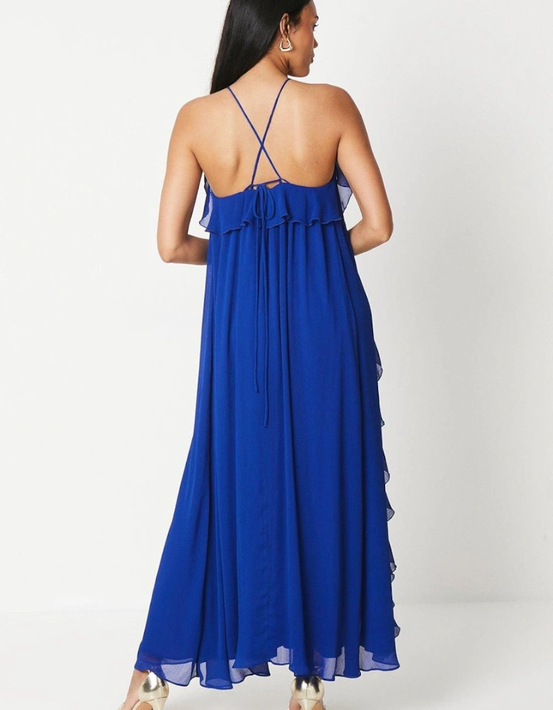 Ruffle Chiffon Light Weight Maxi Dress