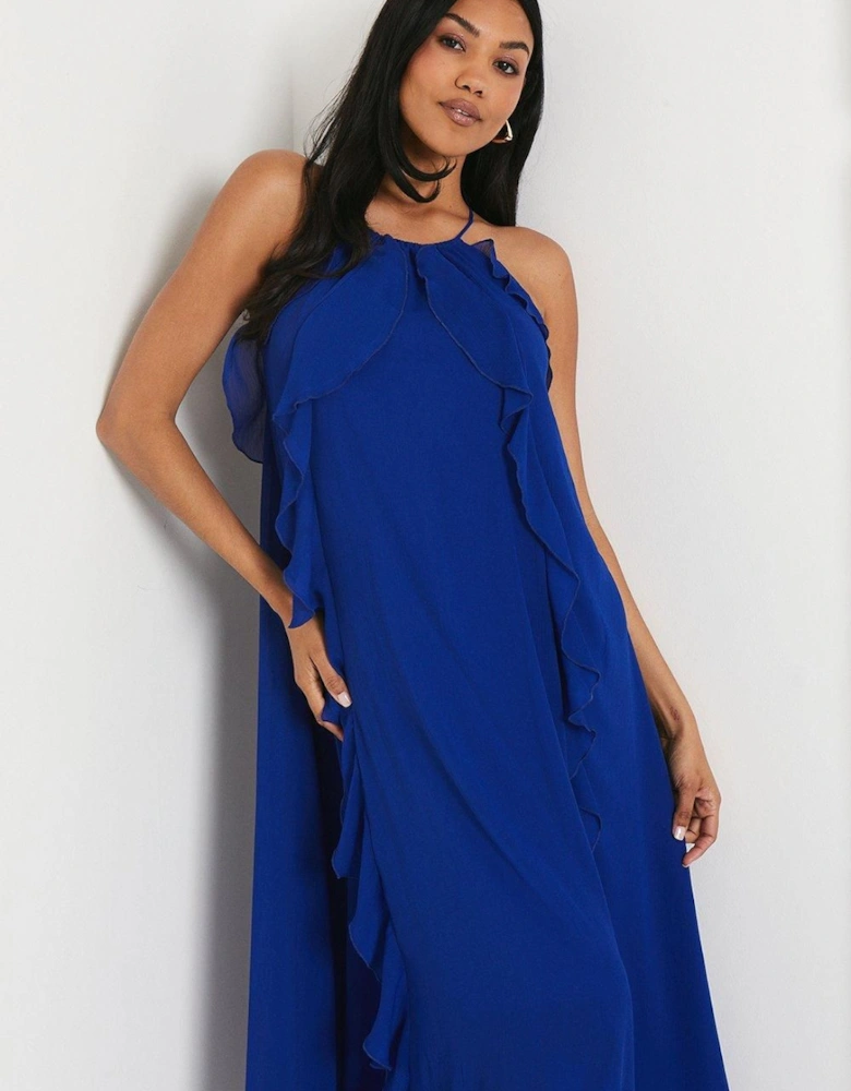 Ruffle Chiffon Light Weight Maxi Dress