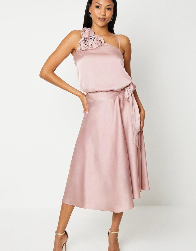 Drape Satin Wrap Skirt