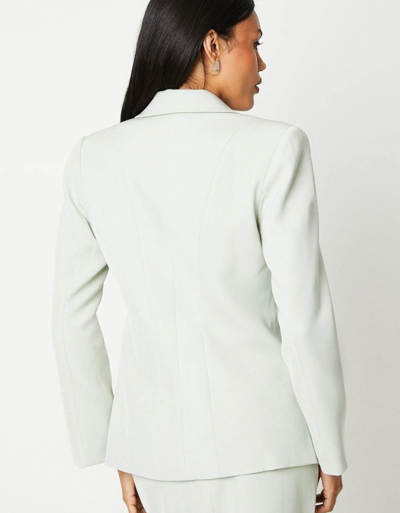 Panelled Long Line Single Breasted Blazer