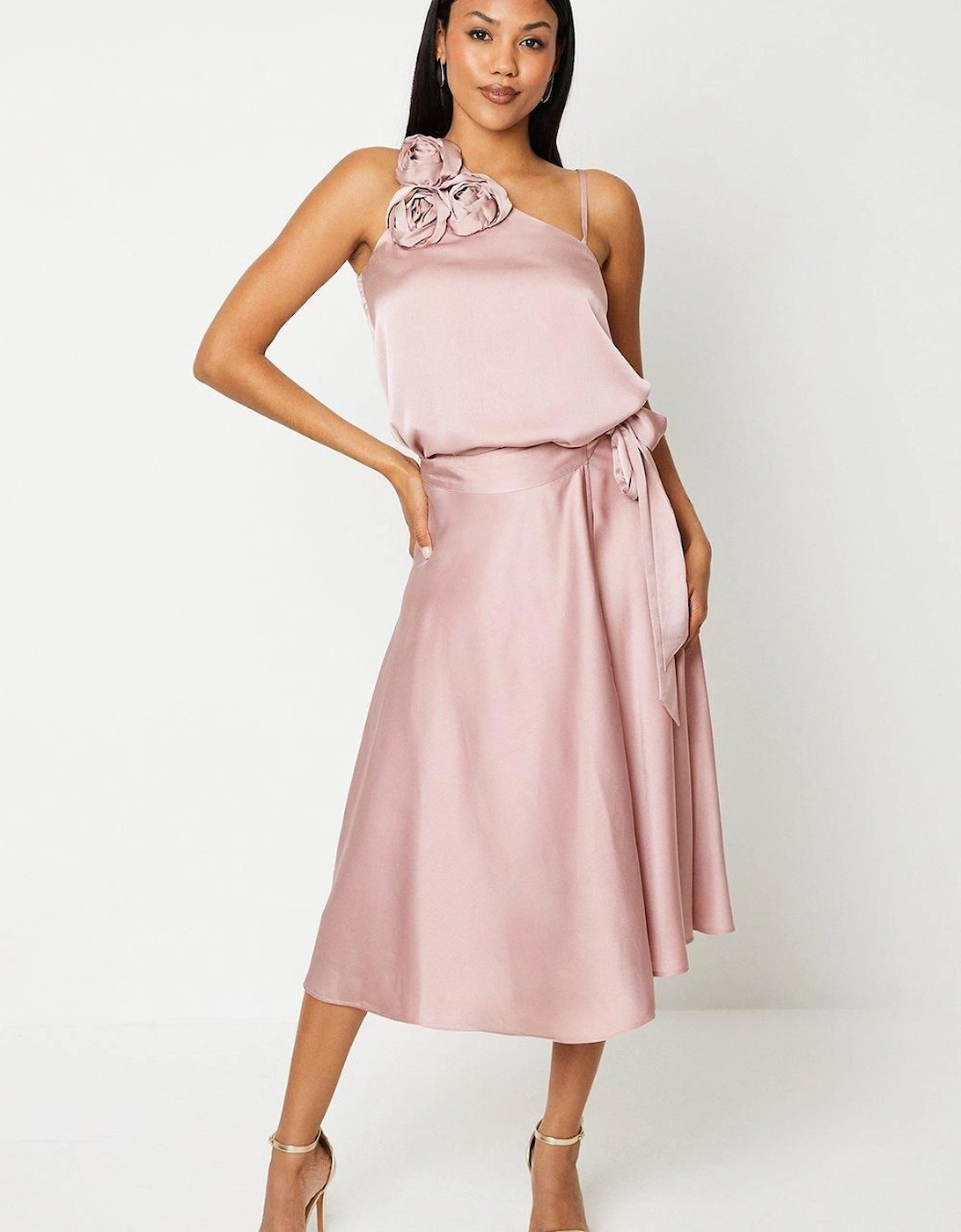 Rose One Shoulder Satin Top