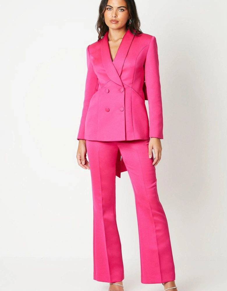 Bow Back Tailored Satin Blazer