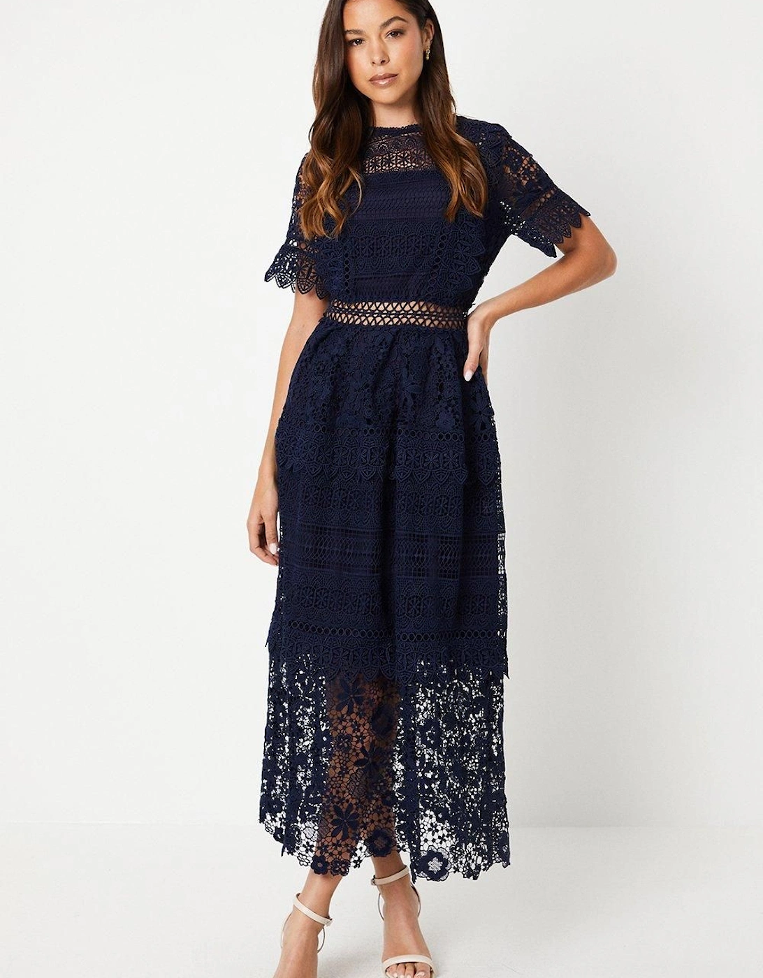 Lace Mix Midi Dress, 6 of 5