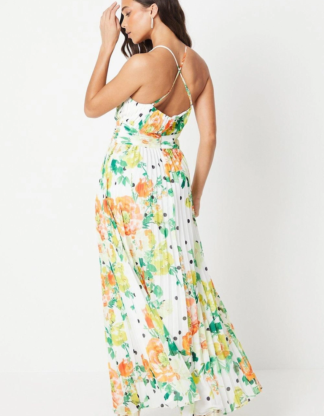 Petite All Over Pleated Georgette Halter Neck Maxi Dress