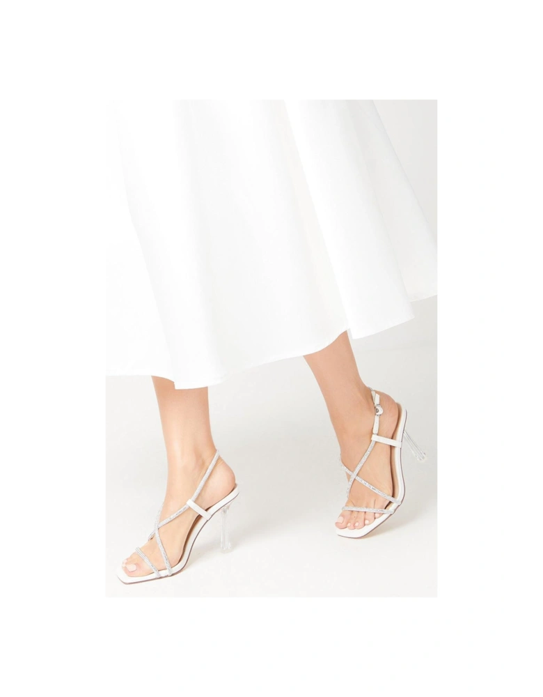 Tessie Diamante Barely There Clear Heel Sandals