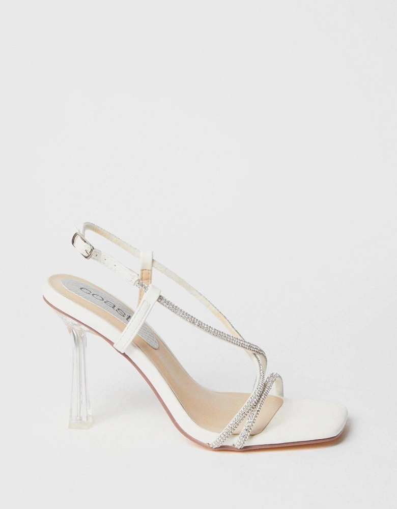 Tessie Diamante Barely There Clear Heel Sandals