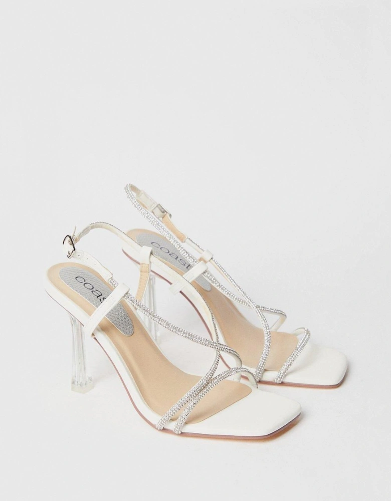 Tessie Diamante Barely There Clear Heel Sandals