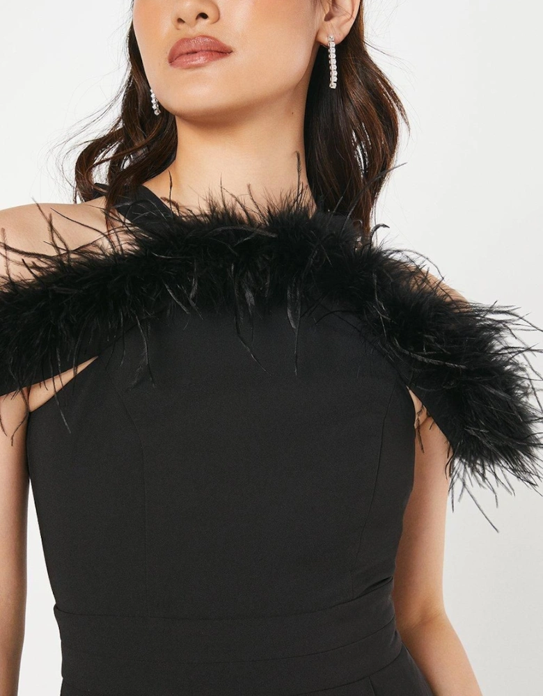 Feather Off Shoulder Jumpsuit