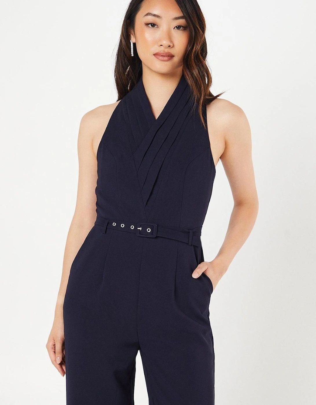 Collared Straight Leg Jumpsuit