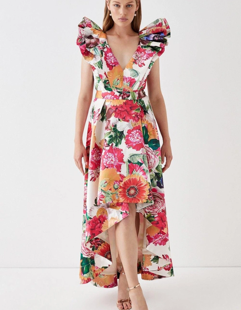 Twill Printed Midi Dress