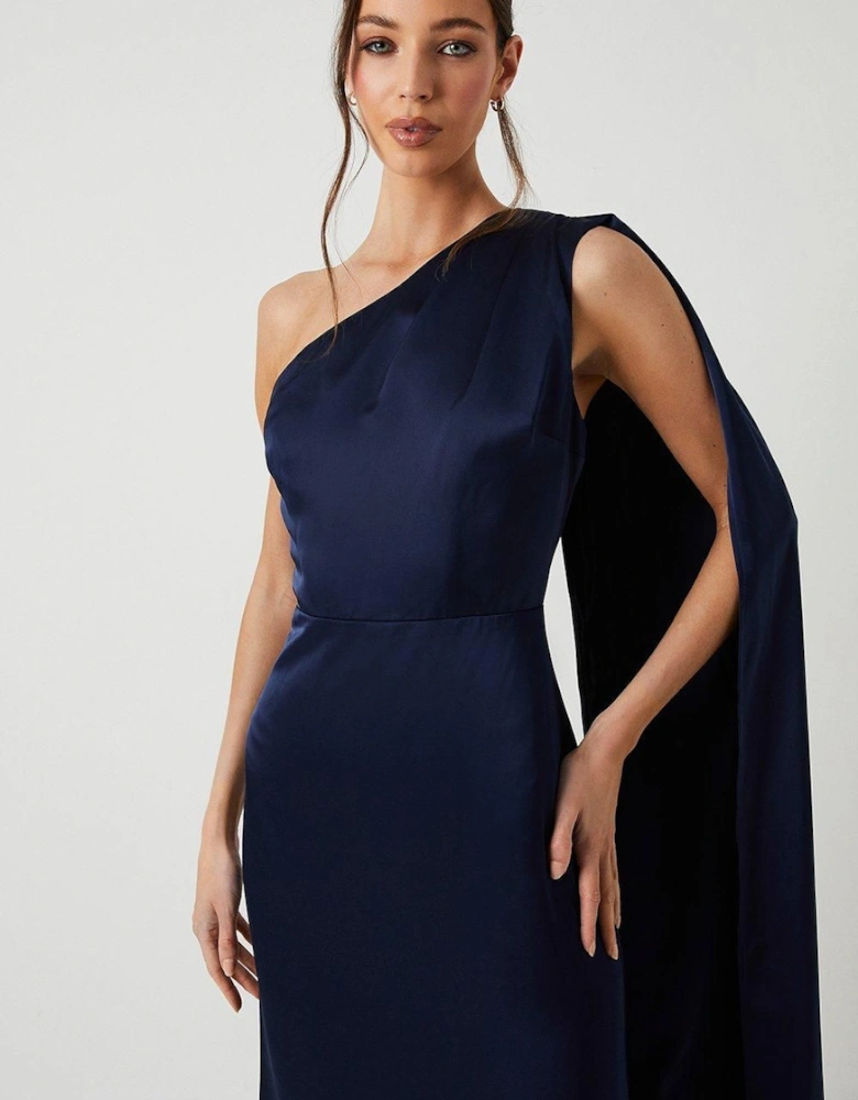 Drape Shoulder Detail Bridesmaid Dress