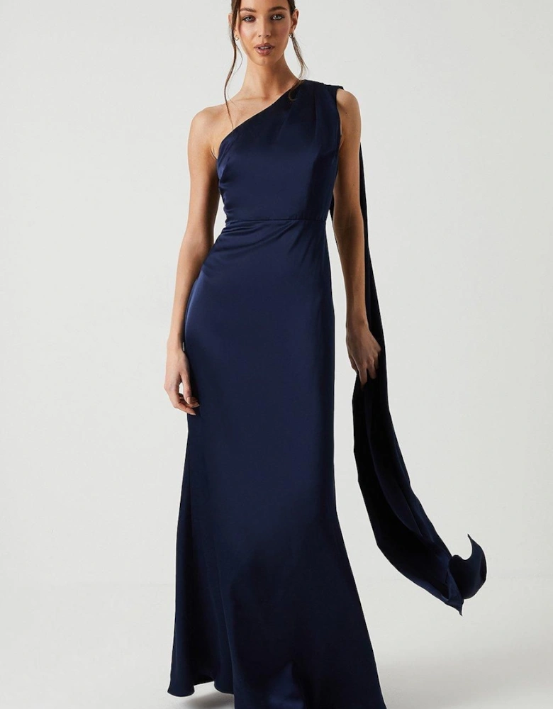 Drape Shoulder Detail Bridesmaid Dress