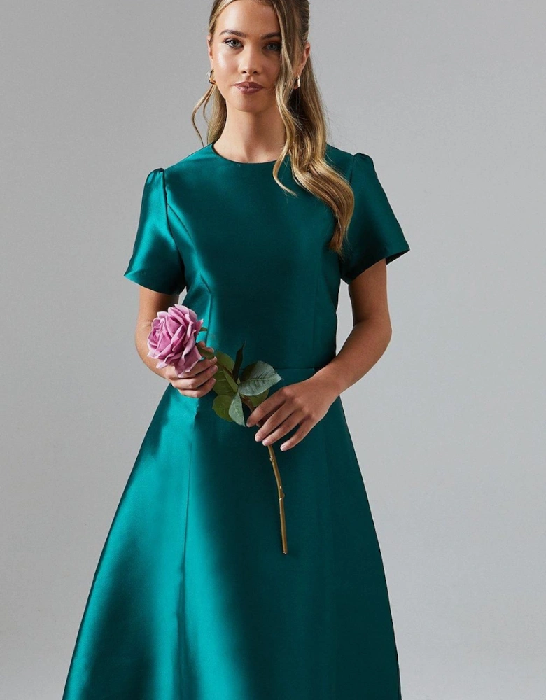 Teen Twill Short Sleeve Bridesmaids Dress