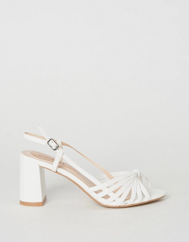 Trixie Bridal Lattice Detail Slingback High Block Heeled Sandals