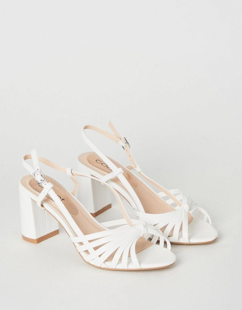 Trixie Bridal Lattice Detail Slingback High Block Heeled Sandals