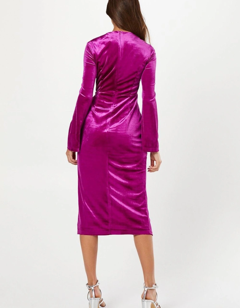 Party Velvet Long Sleeve Pencil Dress
