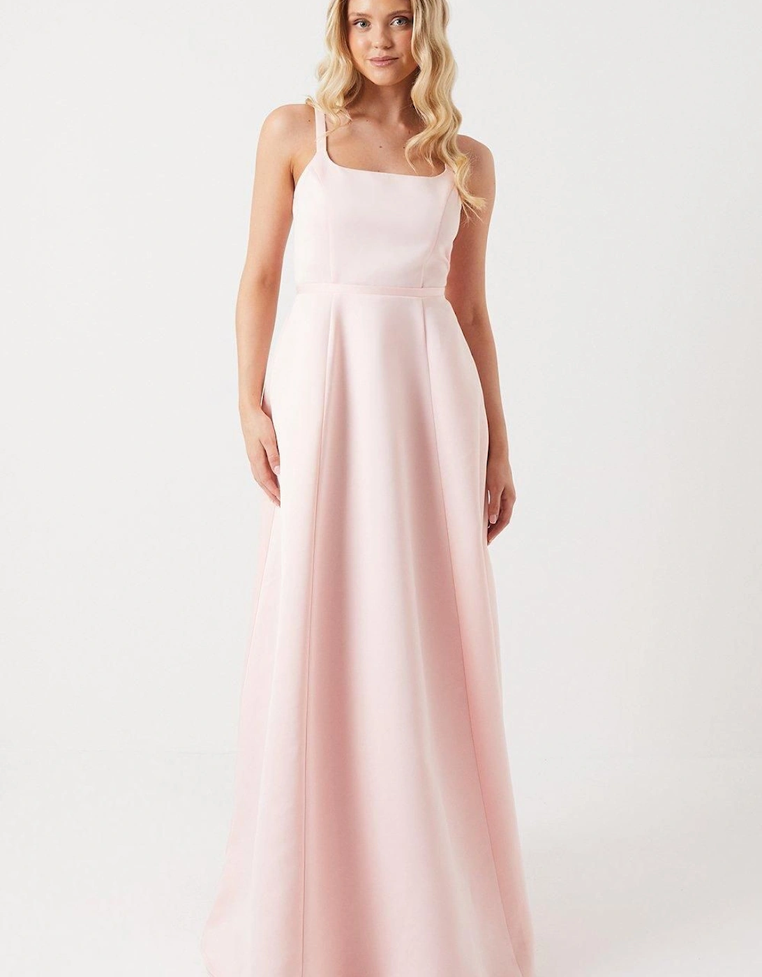 Structured Satin Corset Full Skirt Bridesmaid Dress, 6 of 5