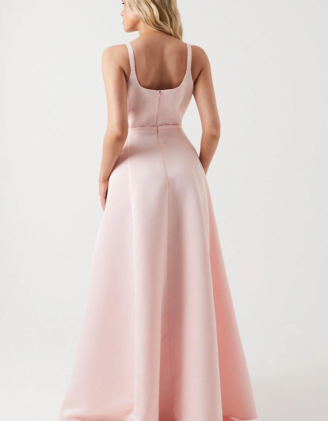 Structured Satin Corset Full Skirt Bridesmaid Dress