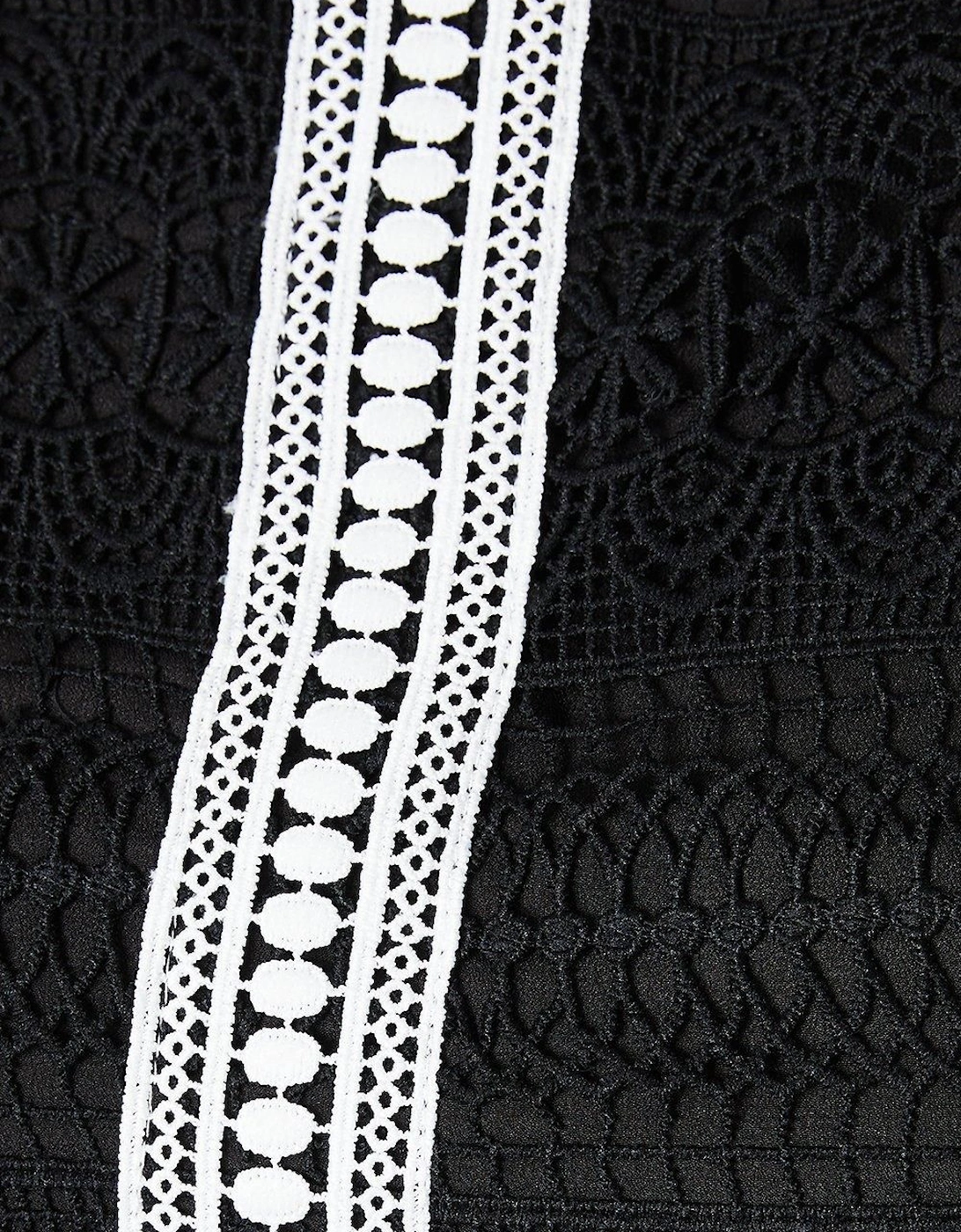 Lace Trim Detail Midi Dress