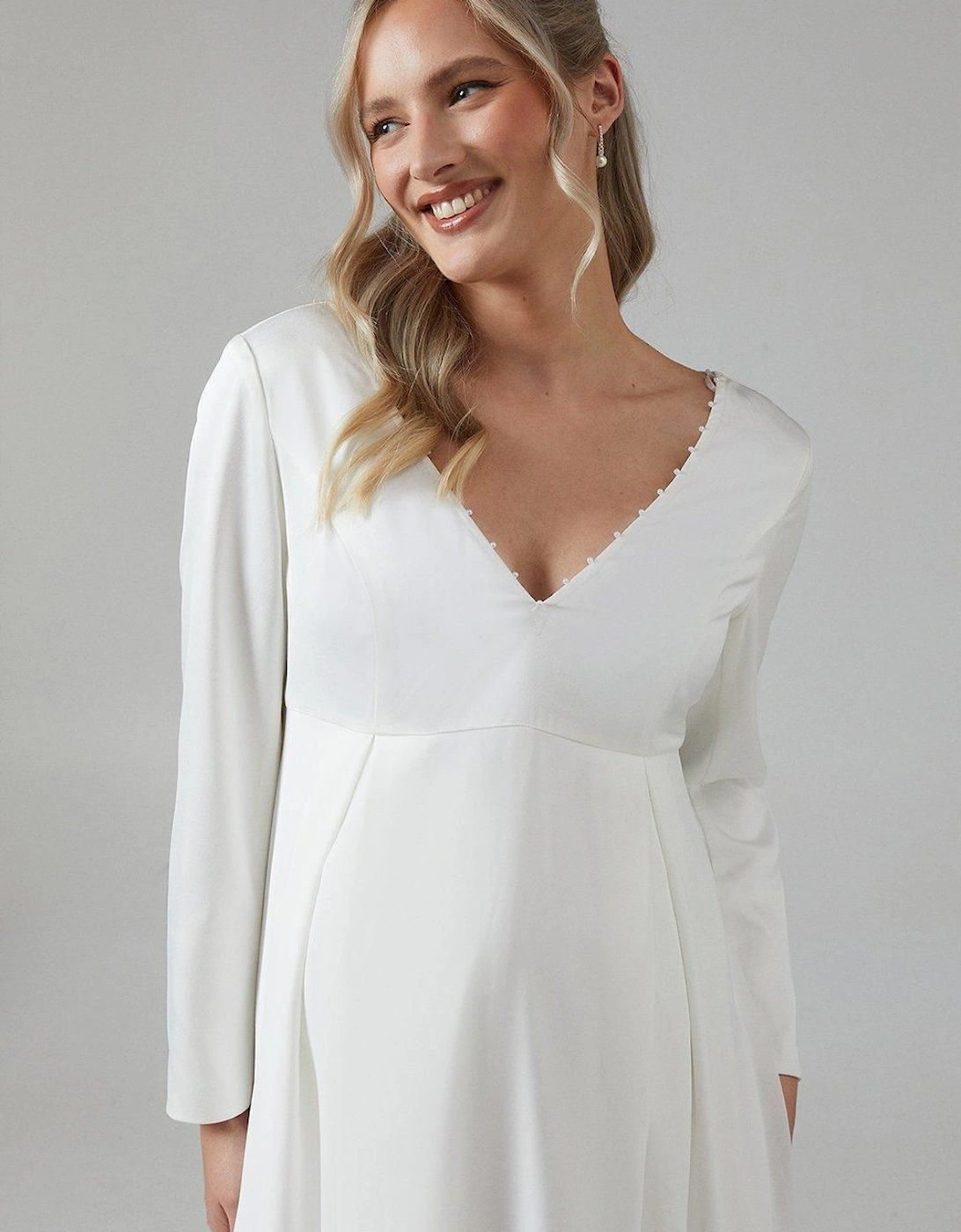 Maternity Chiffon Overlayer Long Sleeve Wedding Dress