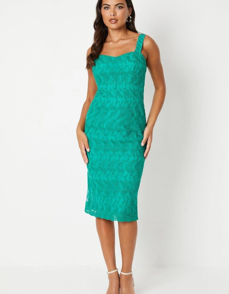 Lace Pencil Midi Dress