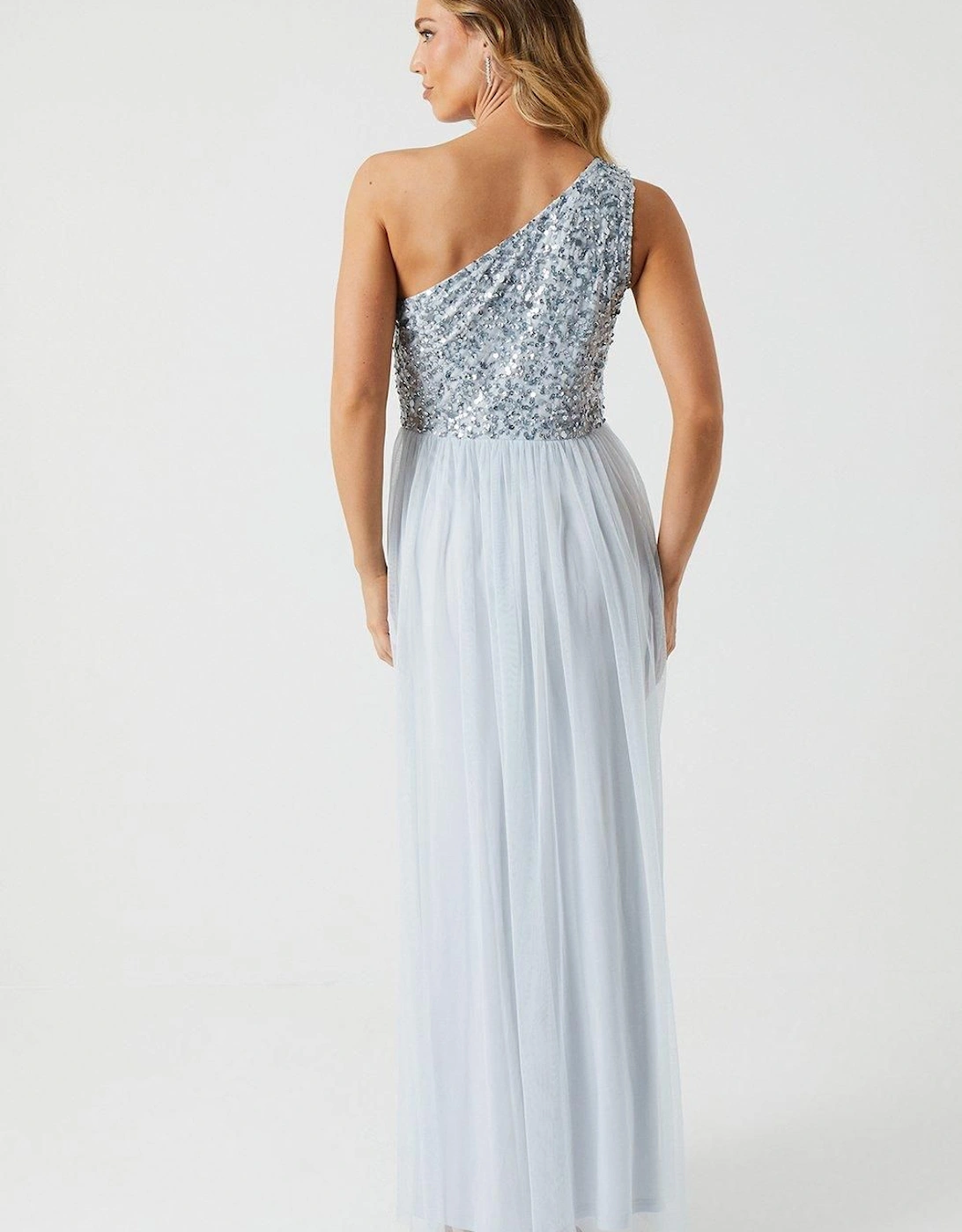 Sequin Mesh Top Two In One Bridesmaid Dress