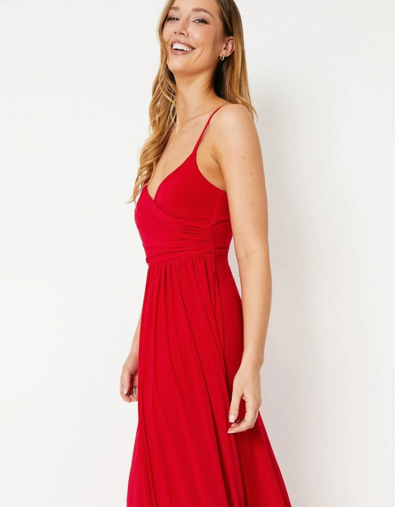 Drape Detail Midi Dress