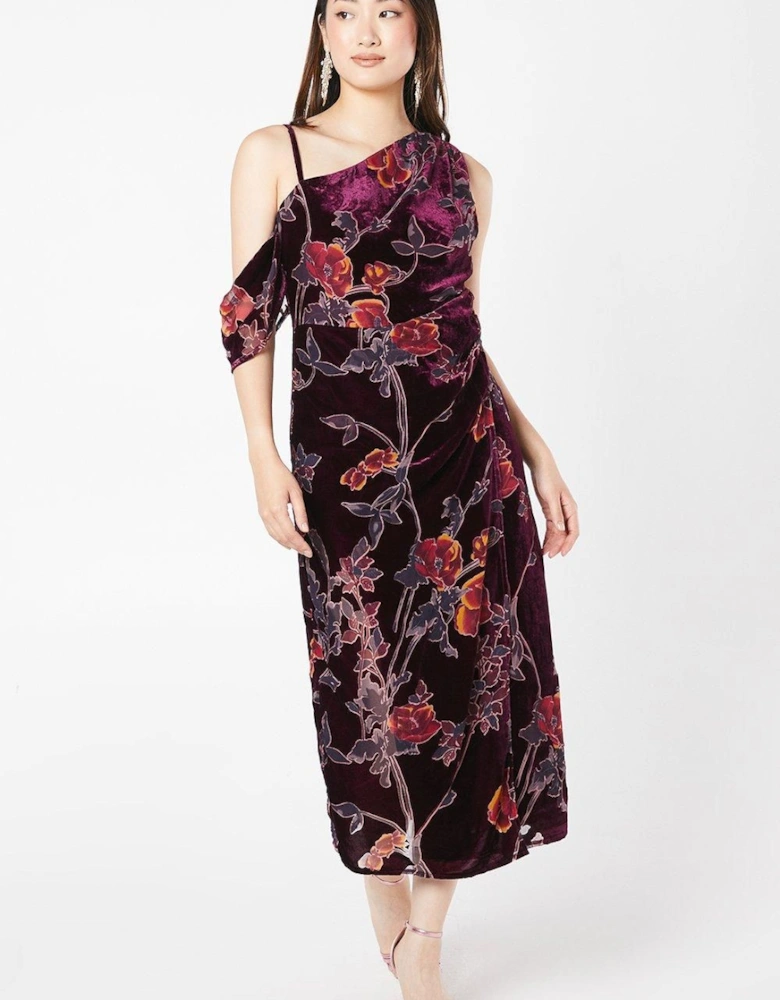 Velvet Party Midi Wedding Guest Dress