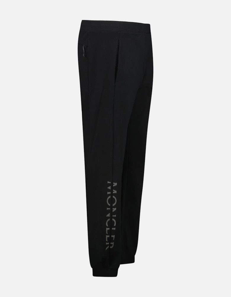 Side Reflective Writing Logo Sweatpants Black