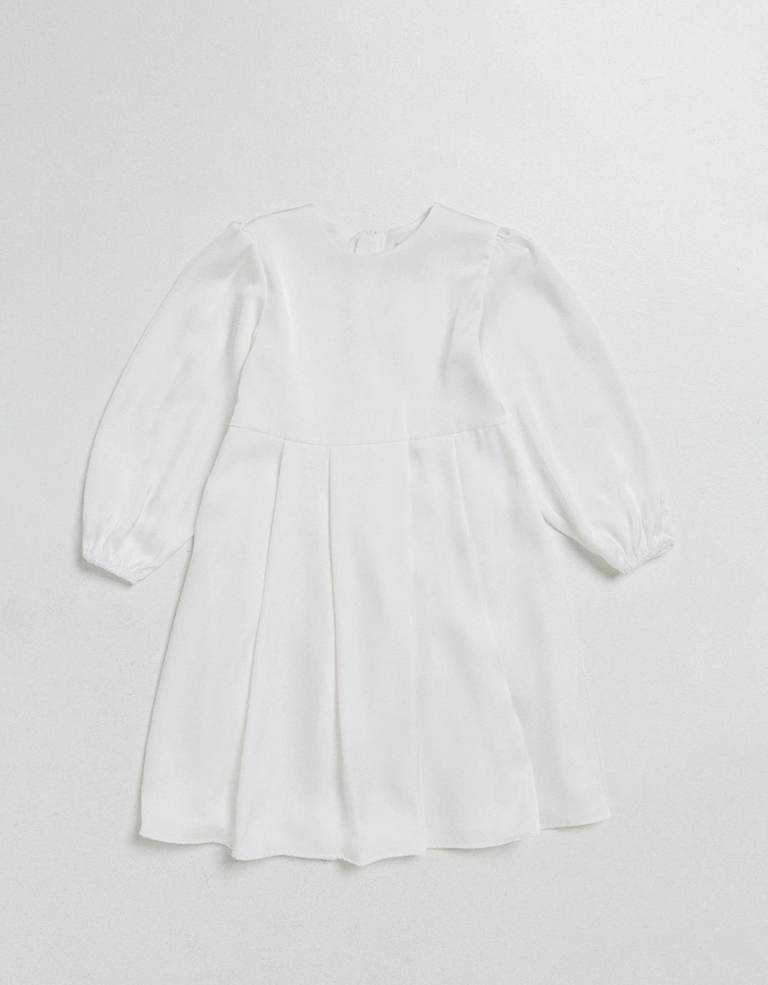 Flower Girl Long Sleeve Satin Dress, 3 of 2