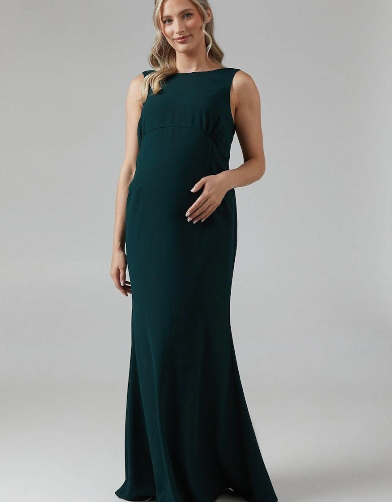 Maternity Cowl Back Fishtail Bridesmaid Maxi Dress