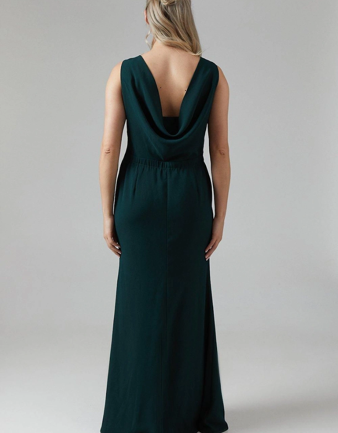 Maternity Cowl Back Fishtail Bridesmaid Maxi Dress