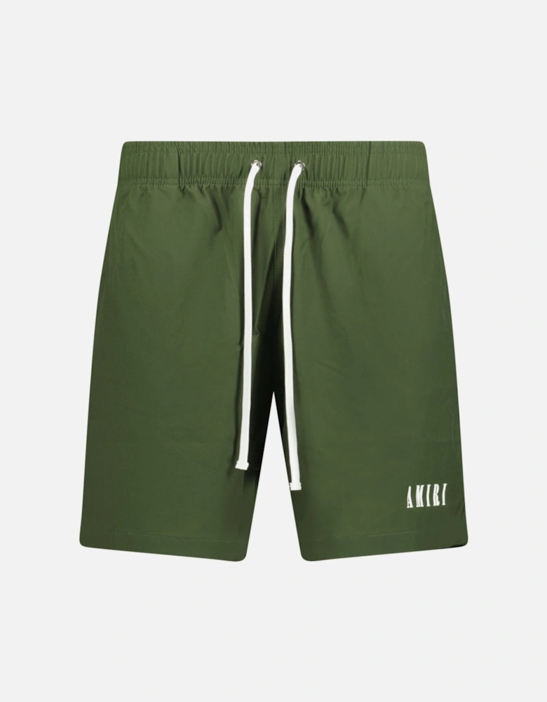 Core Logo Drawstring Swim Shorts Olive Green