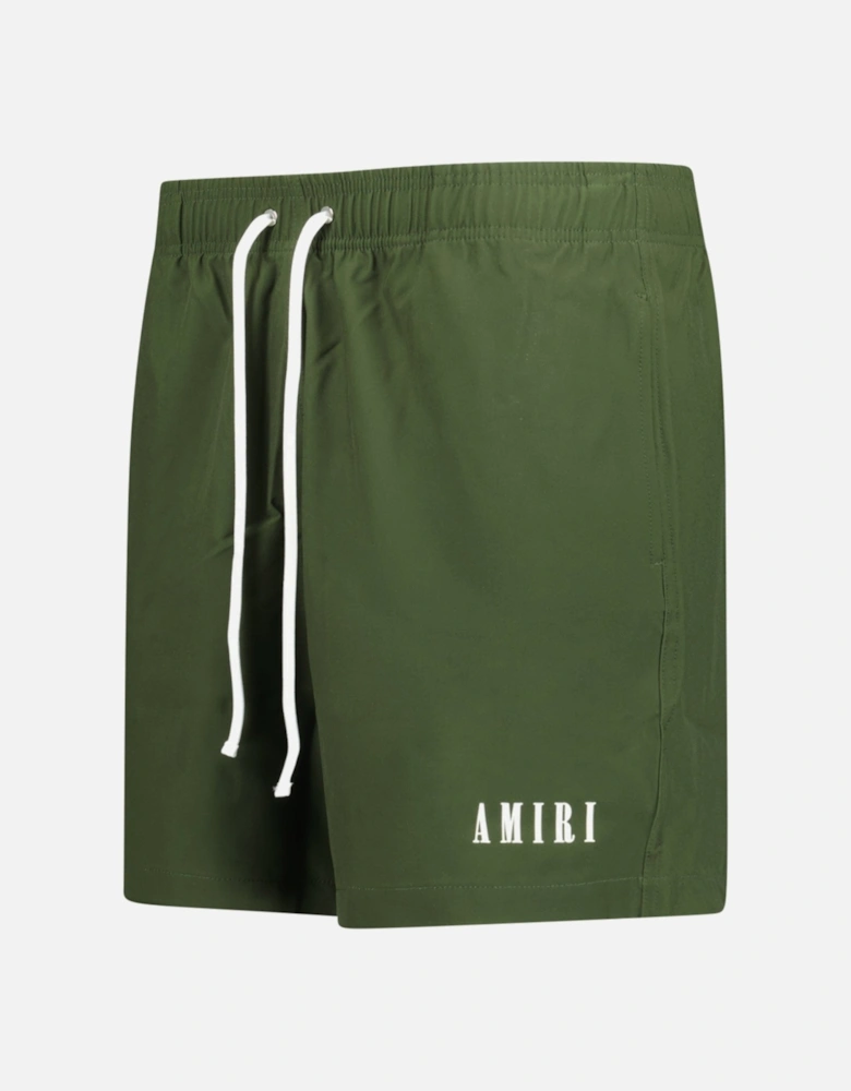 Core Logo Drawstring Swim Shorts Olive Green